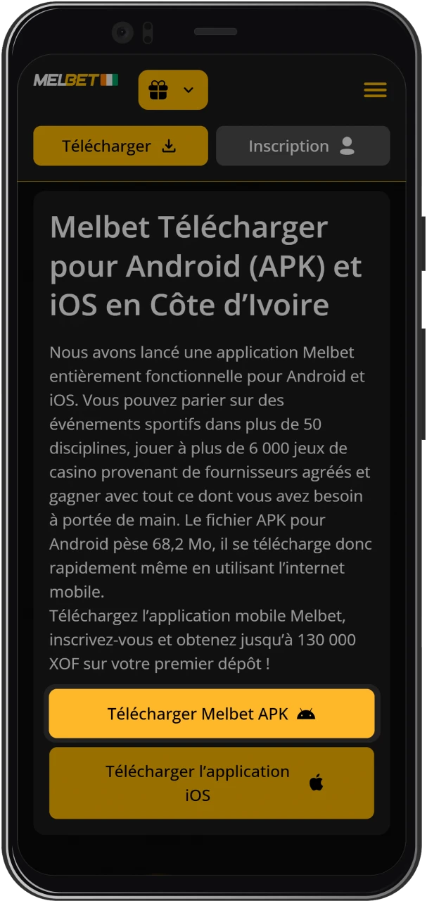 Commencez le téléchargement du fichier d’installation Melbet APK officiel.