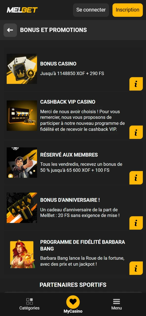 Découvrez les bonus et promotions disponibles sur le site officiel Melbet Côte d’Ivoire.