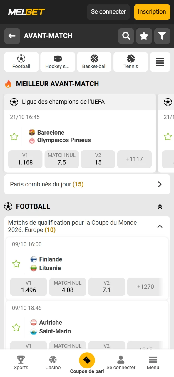 Placez vos paris sportifs sur le site officiel Melbet Côte d’Ivoire.
