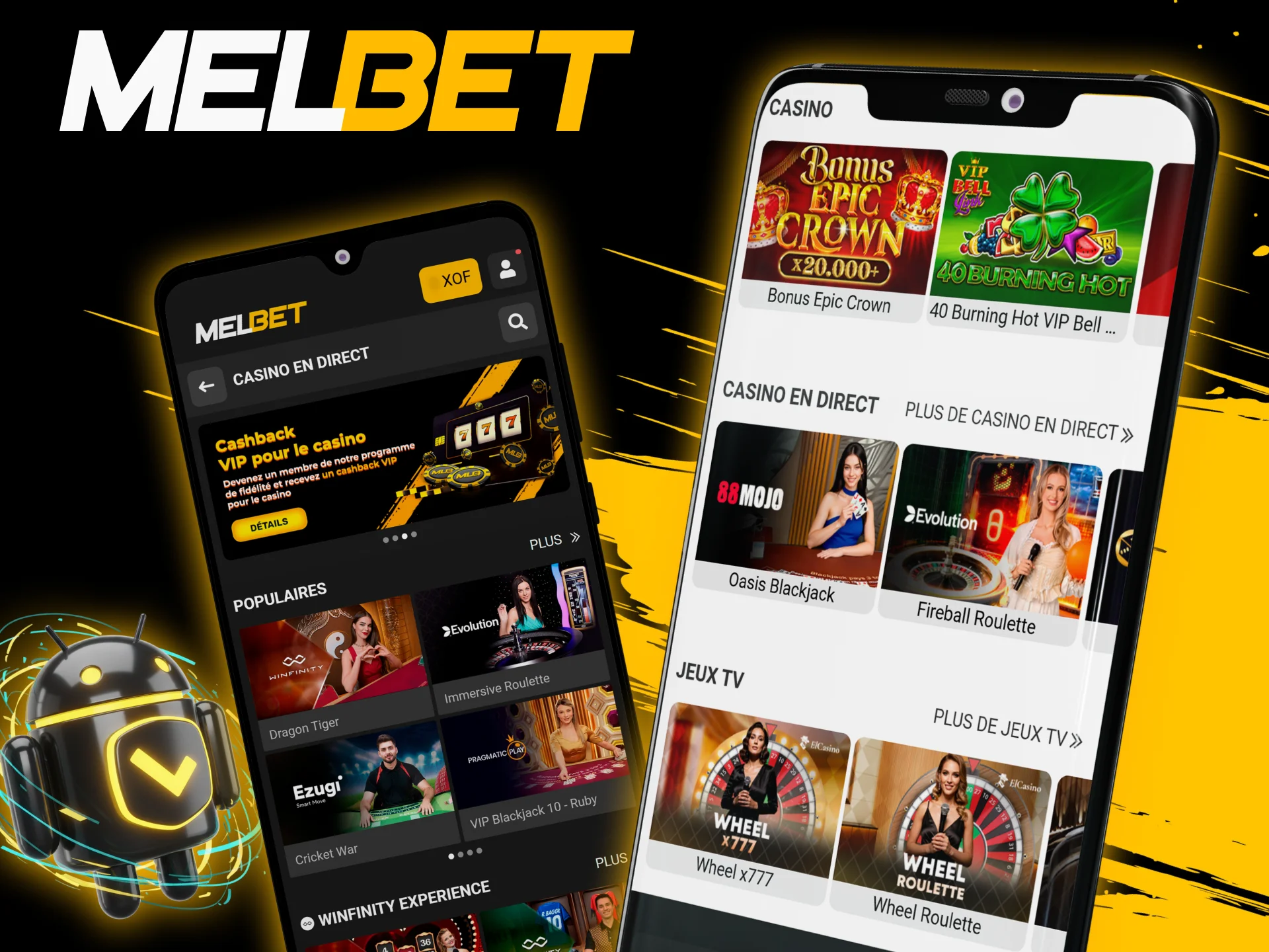 Appareils Android pris en charge par l’app Melbet.