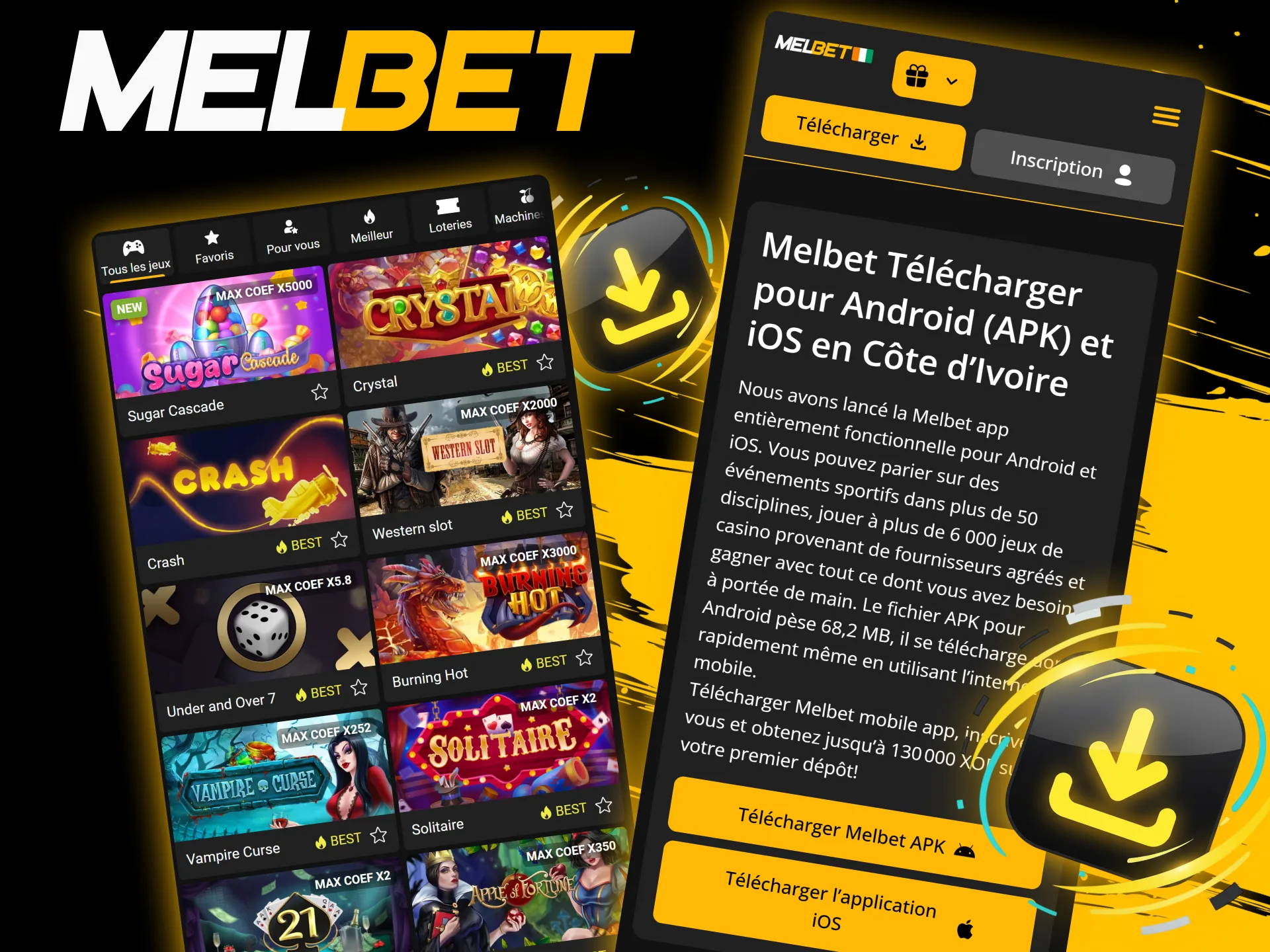 L’app Melbet n’est pas sur Play Store ni App Store en Côte d’Ivoire et se télécharge uniquement via le site officiel.
