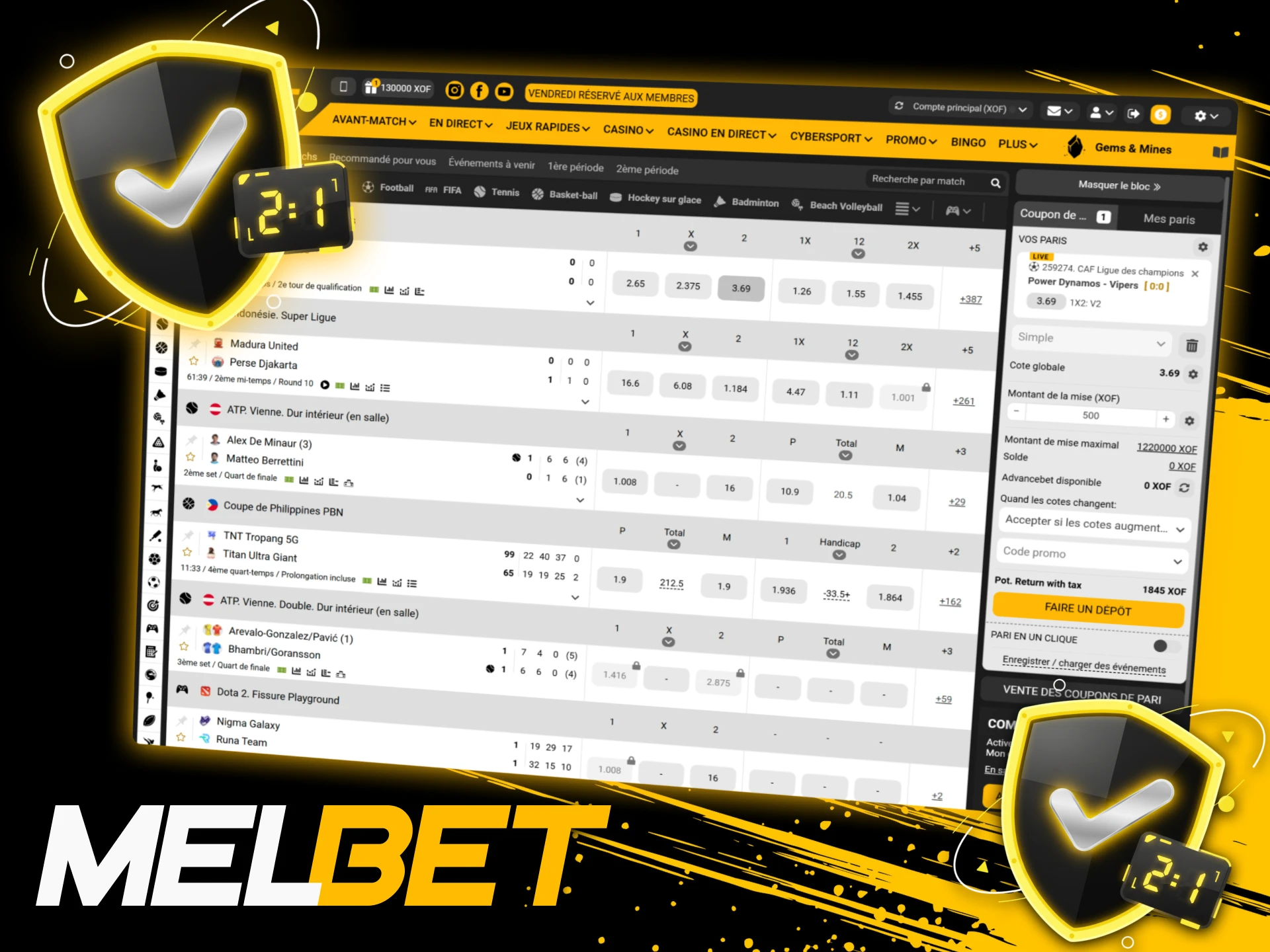 Profitez de l’offre Melbet Misez et Gagnez avec remboursement du score correct en cas de perte.