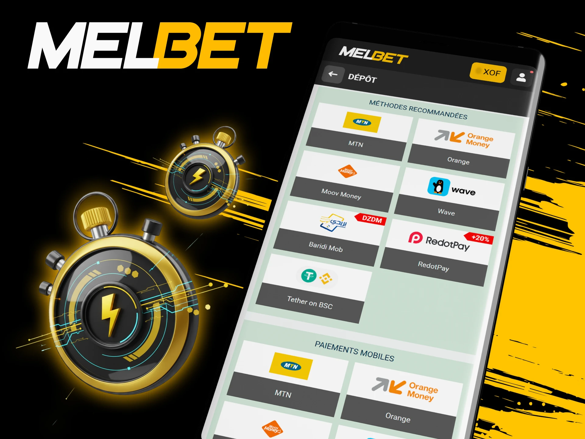 Les dépôts sur Melbet sont crédités quasi instantanément sauf les crypto qui peuvent prendre jusqu’à quinze minutes.