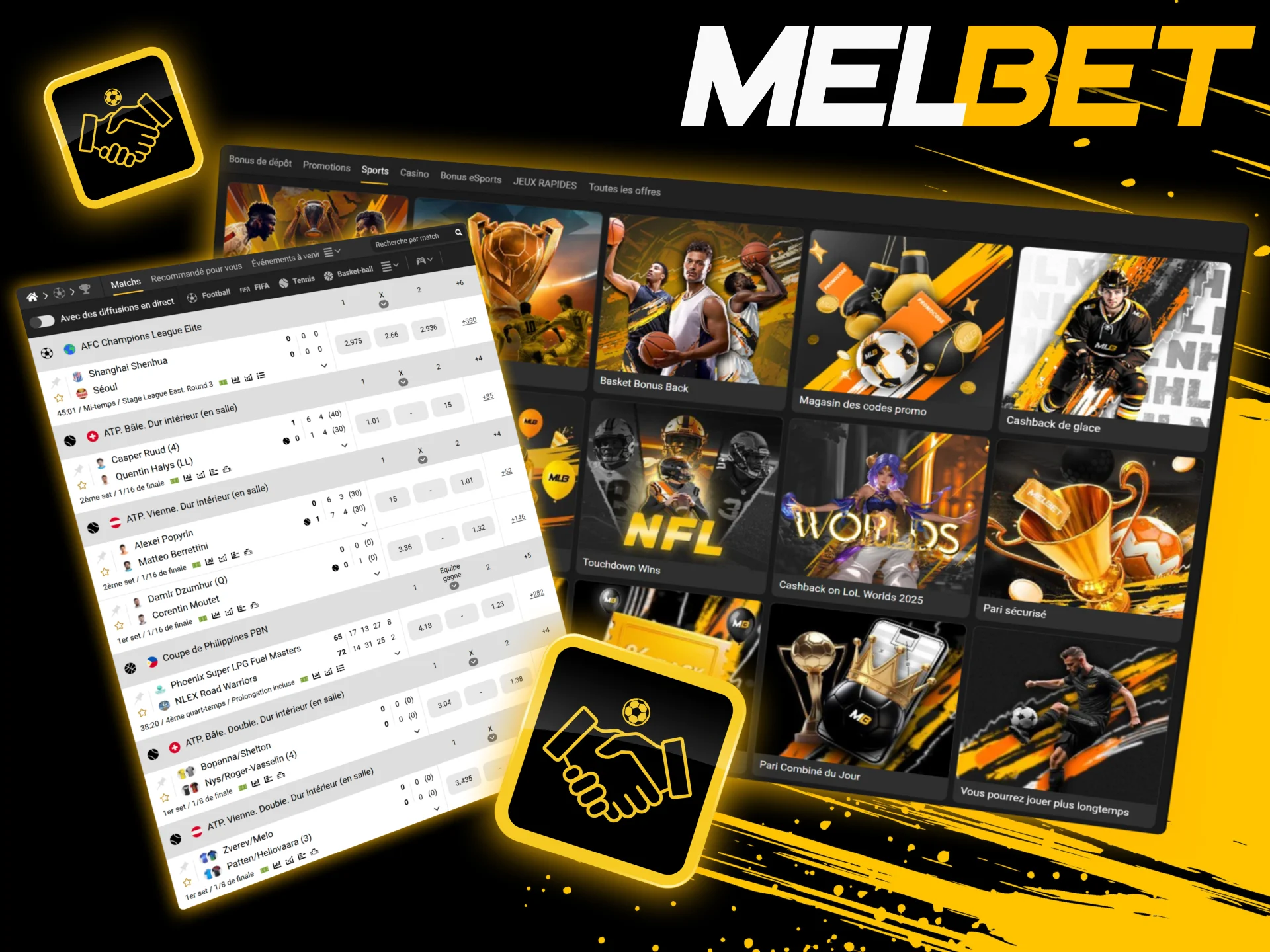 Advantages of the Melbet bookmaker for sports betting with live security bonuses and XOF deposits.