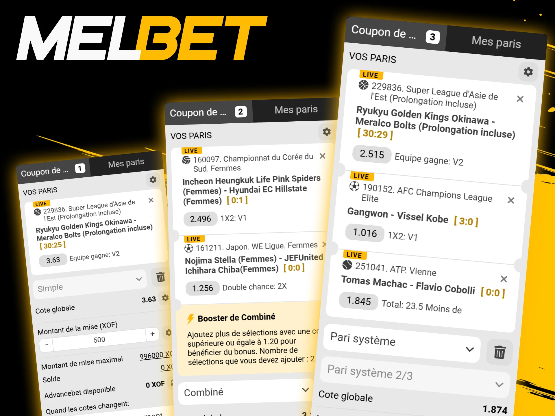 Découvrez les principaux types de paris disponibles sur le bookmaker Melbet avec des options simples, combinées et en système pour adapter votre stratégie de jeu.