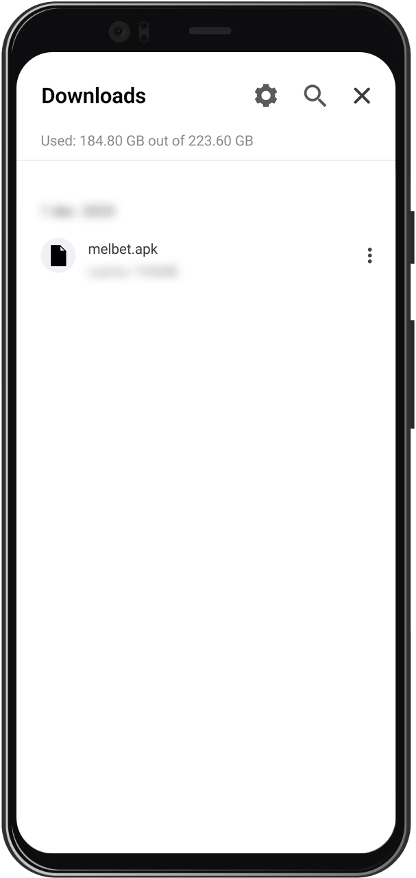 Locate the recently saved Melbet file in your browser's download history or file manager.