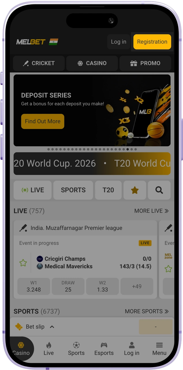 Enter your Melbet username and password to access the secure deposit portal.
