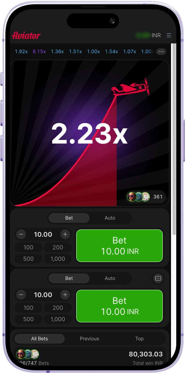 Place your bets and time your cash out perfectly in the Melbet Aviator aircraft game.