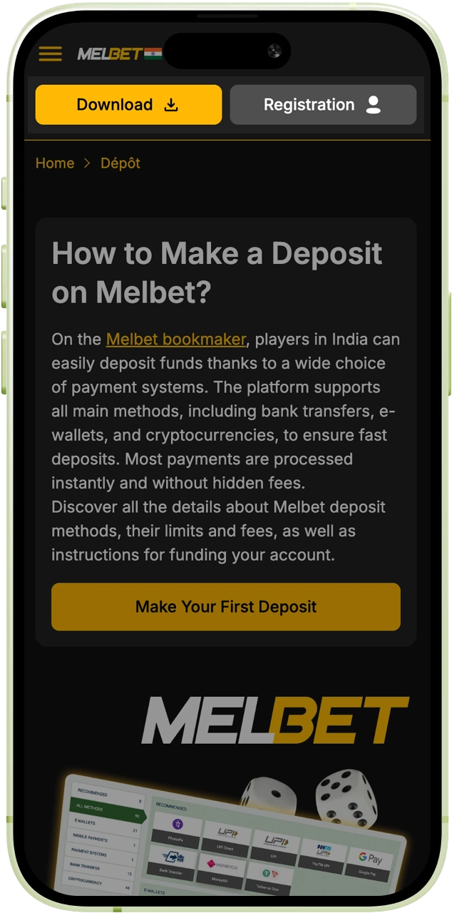Open the Melbet platform and sign in to your verified player account.